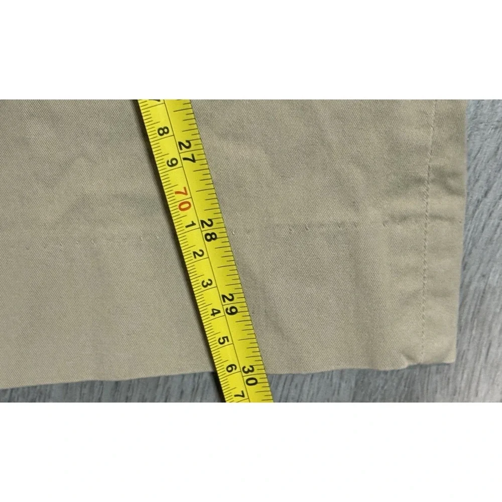 Charleston Khakis Pants Mens 35x30 Beige Tan Seersucker Chino Trouser Flat Front